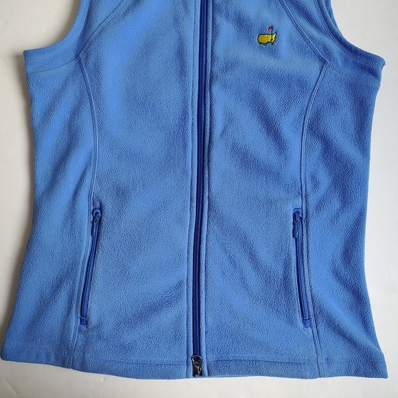 Masters Collection Fleece Vest Full Zip Golf Blue Periwinkle Pockets Augusta S - Picture 6 of 16
